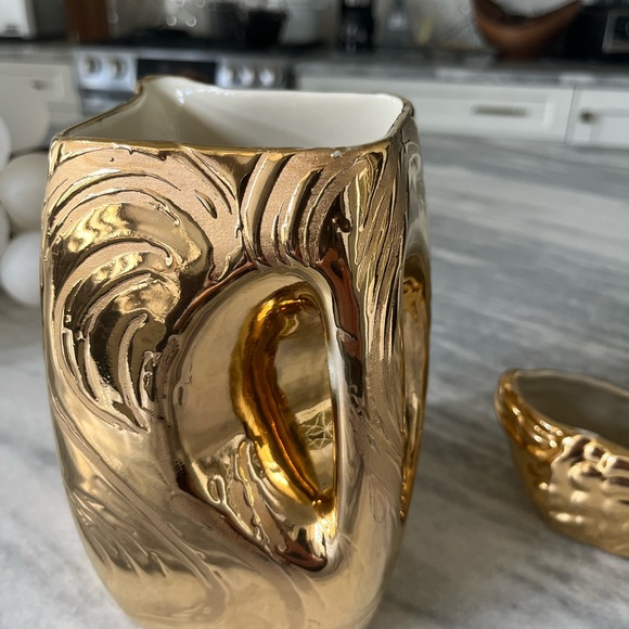 Vintage SWETYE  Salem  Golden gold, pitcher jug, and small swan with hat Chatzky - Picture 13 of 17